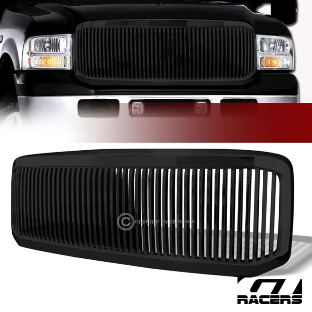 For 2005-2007 F250/F350 Black Vertical Vip Front Hood Bumper Grille Guard ABS 1P