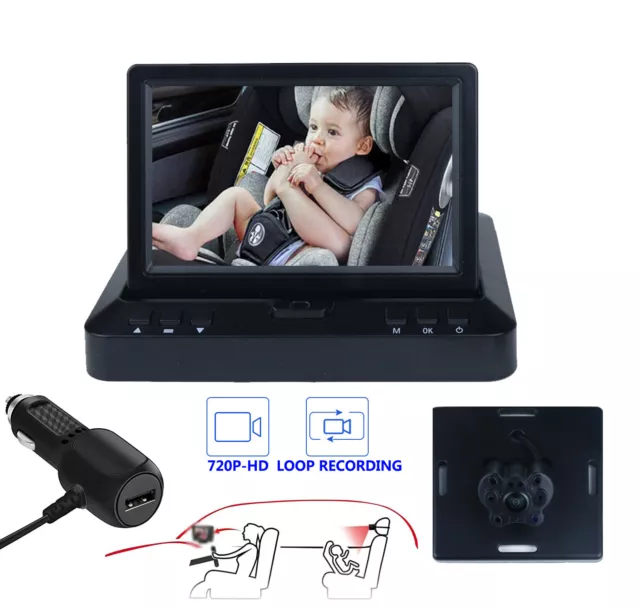 4.3"Car Mirror Back Night Vision Camera Baby Monitor with DVR Loop Record Camera