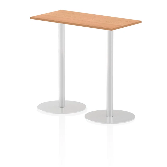 Dynamic Italia 1200 X 600Mm Poseur Rectangular Table Oak Top 1145Mm High Leg ITL