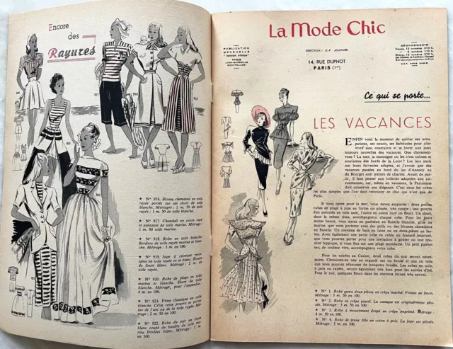 LA MODE CHIC n° 5 Année 1947 revue ancienne Mode Haute Couture pour femme 2