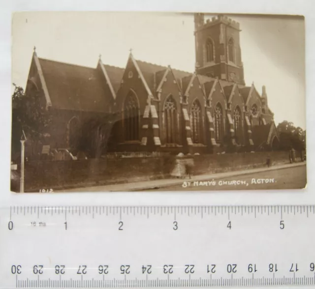 vintage postcard St Marys Church, Acton, London