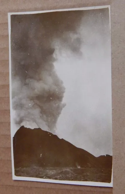 Photograph Social History Mount Vesuvius smoking 1930's  4 x 2.5 inches