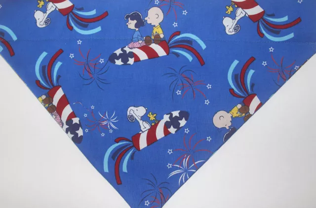 Patriotic Dog slip over the collar Scarf Snoopy Peanuts Bandana firecrackers