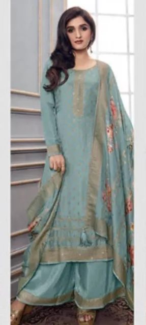 Asian Pakistani Suit Indian party salwar kameez 3 peice readymade Size-46 Blue