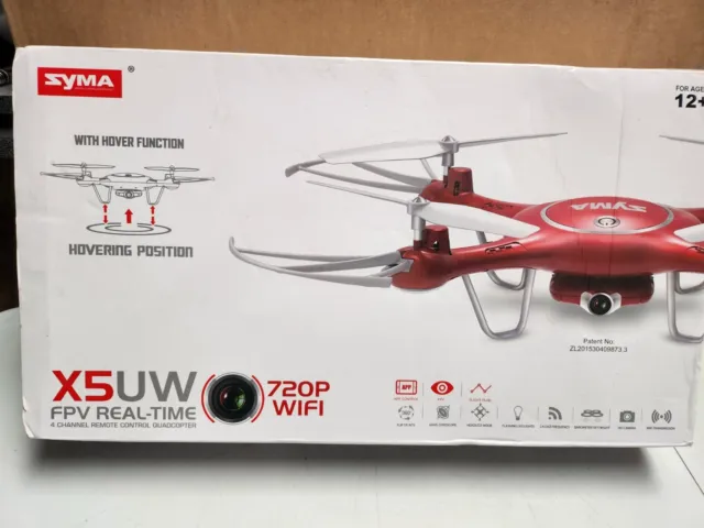 SYMA X5UW DRONE WiFi- FPV Real time Remote or Smart phone control 720p HD Camera