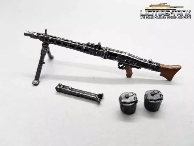 MG 42 deutsches Maschinengewehr Set Wehrmacht WW2  Metall fertig lackiert 1:16