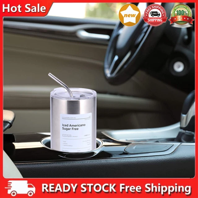 Tazza da viaggio 600 ml in acciaio inox con cannuccia e coperchio, doppia parete, sottovuoto