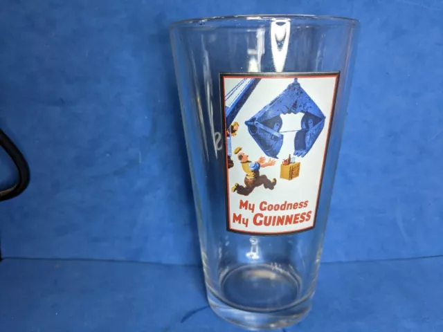 Guinness "My Goodness My Guinness" Pint Glass, Beer Mug Crane Operator Vintage