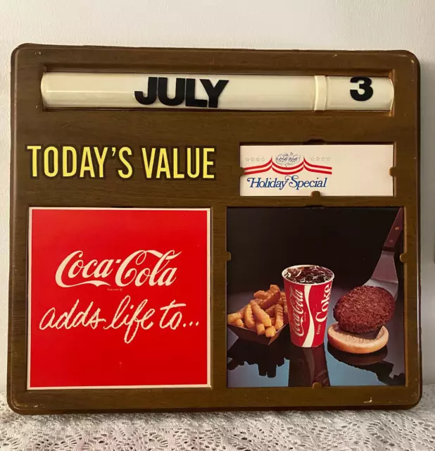 Coca Cola Today's Value Menu Board Sign "Coca Cola Adds Life To..." Bicentennial