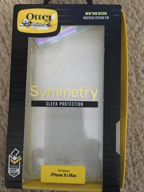 Silver Glitter OtterBox SYMMETRY CLEAR SERIES Case iPhone Xs Max STARDUST Opened
