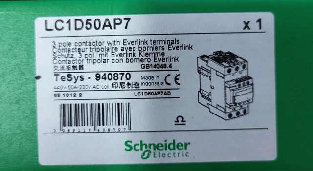 Schneider Contattore elettrico 3 poli LC1D50AP7