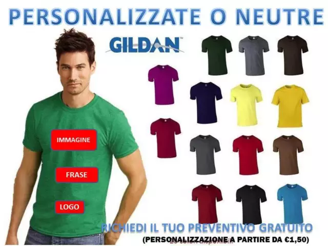 T-Shirt Maglia Maglietta Manica Corta Da Uomo Gildan Gl64000 Personalizzabile