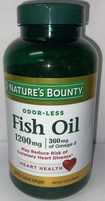 Nature's Bounty Odor-Less Fish Oil Dietary Supplement - 1200 mg - 200 Softgels