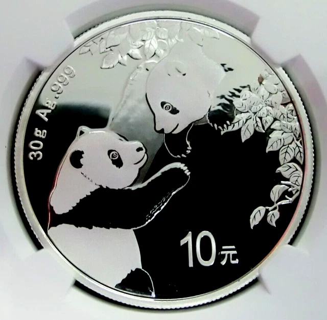 NGC MS70-China 2023 Panda 40th Anniv. Silver 10 Yuan Perfect GEMBU Scarce