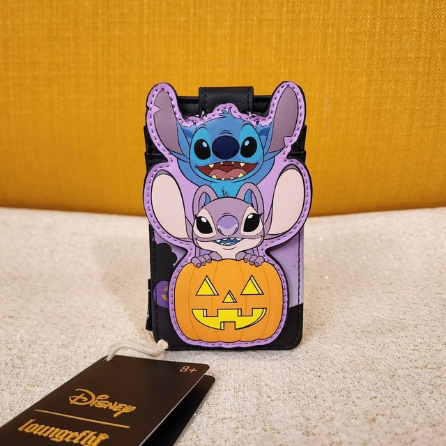 LOUNGEFLY DISNEY LILO and Stitch Angel Pumpkin Halloween Cardholder