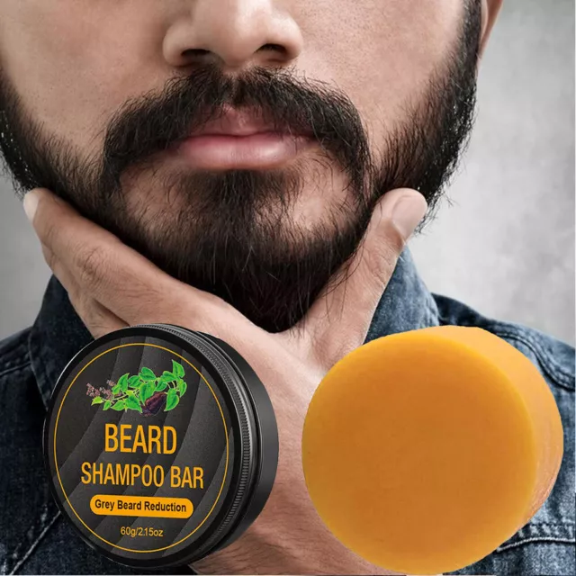 Beard Soap Hair Darkening Polygonum Hair Shampoo Reverse Grey Hair Bar 60g