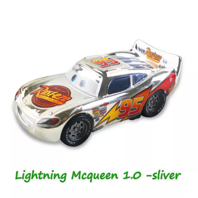 2Pack Disney Pixar Cars 1:55 Gold Silver Lightning McQueen  Diecast Toy Car GIFT 2