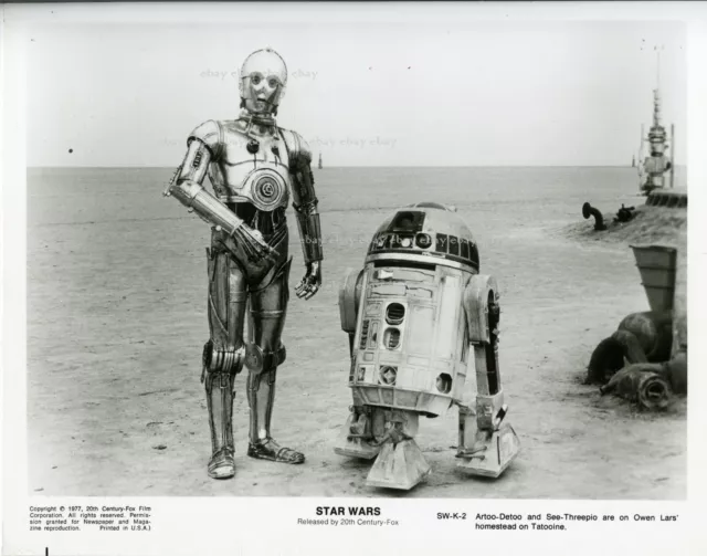 C-3PO R2D2 Star Wars 1977 George Lucas photo US argentique vintag