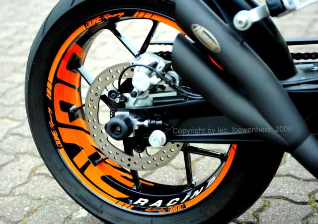 Aufkleber Felgendekor Felgensticker KTM Duke 690 R V 5 IV 4 12-19 TOMTEC-Racing®