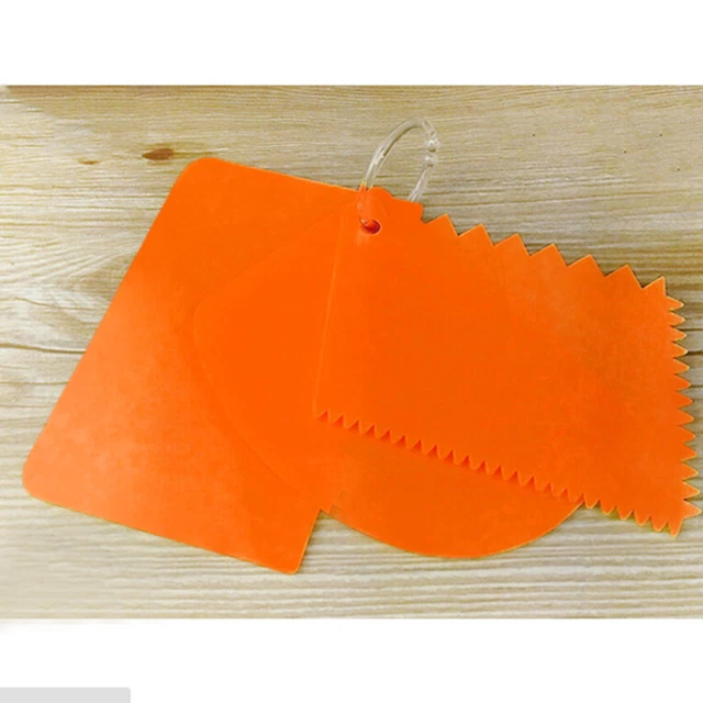 3 x raschietto fondente pasta di plastica ghiaccio semplice liscio e frastagliato decorazione torta * PP
