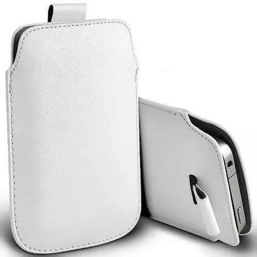 FUNDA DE PIEL BLANCA CON TIRA DESLIZANTE PARA iPHONE 5 5S SE 5C