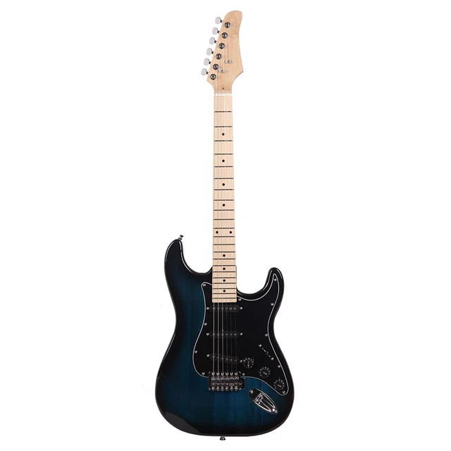 Dark Blue Stylish Electric Guitar w/ Black Pickguard - Fast Shipping