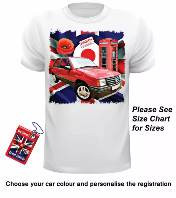 Car Art Design Classic Vauxhall Nova T Shirt Can Be Personalised Unofficial