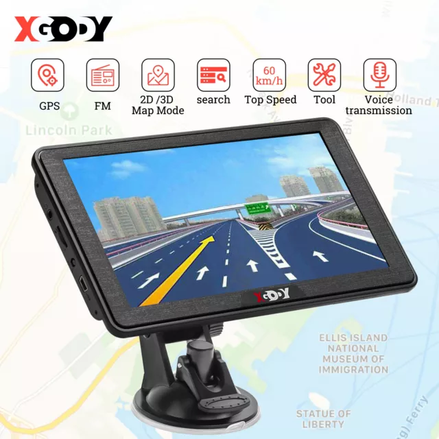 XGODY 2024 Australia & New Zealand Map GPS Navigation for Car Truck 8GB 7 Inch