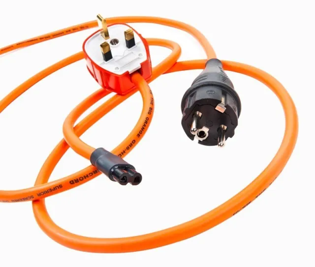 Ecosse power cable Big Orange GR8 MKII 1mt figure 8 mains power cable