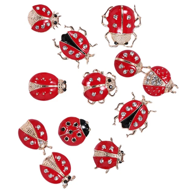 Broche Coccinelle Rouge Sombre & Broche Addict