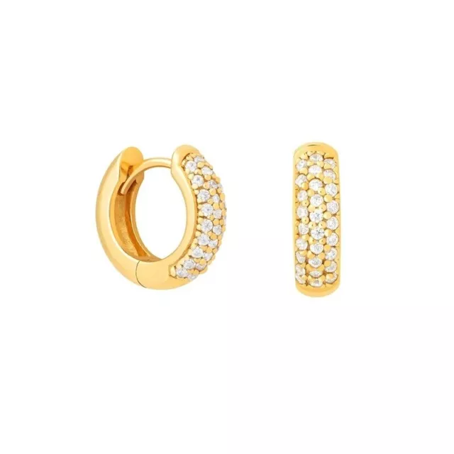 Massive Diamanten Ohrringe Creolen 9mm Gold 14K 585er 60 Brillanten 0,30ct VS G