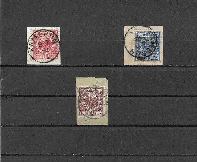 Kamerun, DAP 1890, Einzelmarken aus Vor-/Mitläufern MiNrn: V - M o, gestempelt