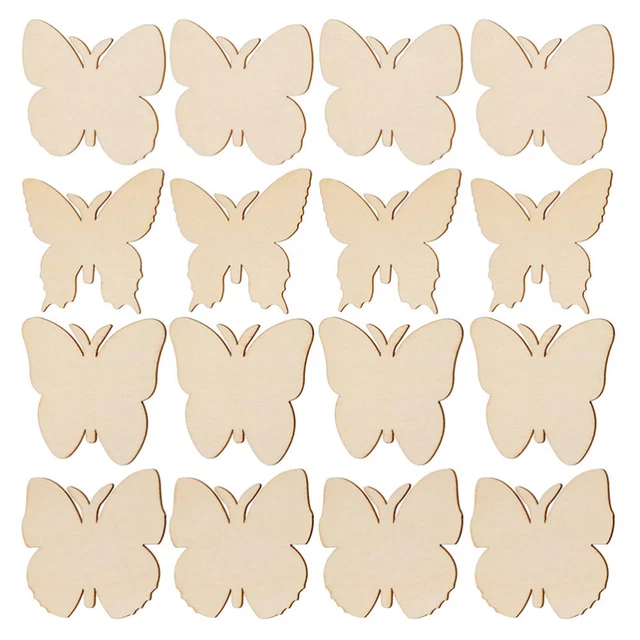 40 piezas hágalo usted mismo artesanías colgantes mariposa de madera para niñas presenta decoraciones