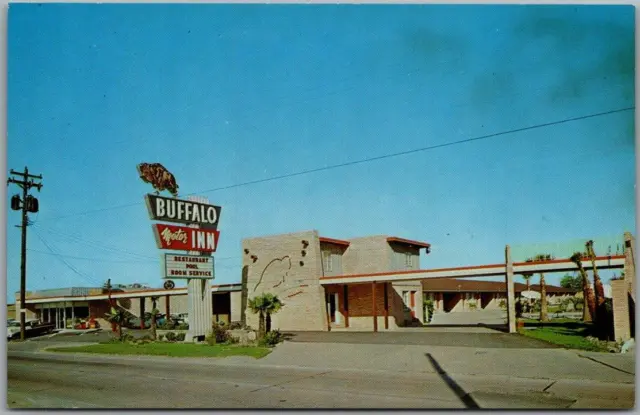 1960s Houston, Postcard BUFFALO INN MOTOR HOTEL 9051 South Main Street Roadside