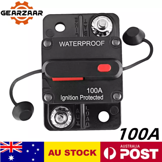 100 AMP 12V 24V Circuit Breaker Dual Battery IP67 Waterproof  Fuse Manual Reset