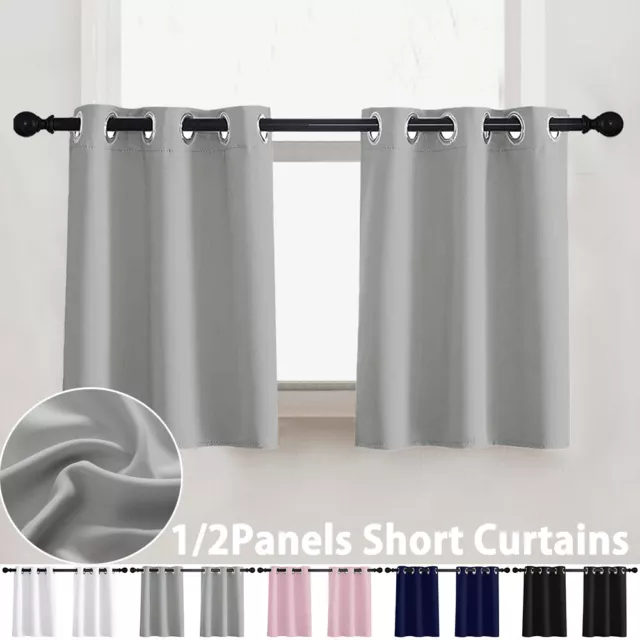 Living Room Short Curtains Bedroom Cafe Kitchen Blackout Window Panels Eyelet