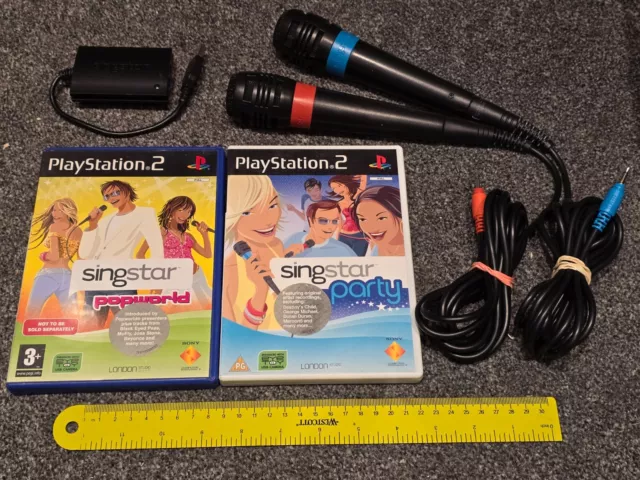 SINGSTAR SET SPIELE OFFIZIELLES USB MIKROFON SONY PLAYSTATION 2 PS2 Party Popworld