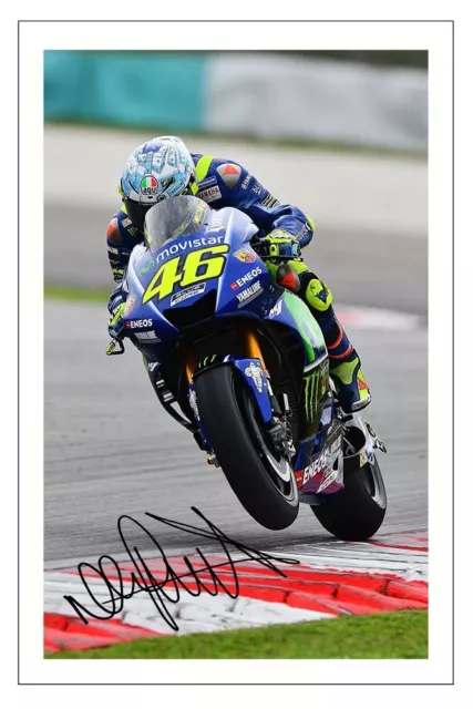 Valentino Rossi Signed Autograph Photo Print Moto Gp