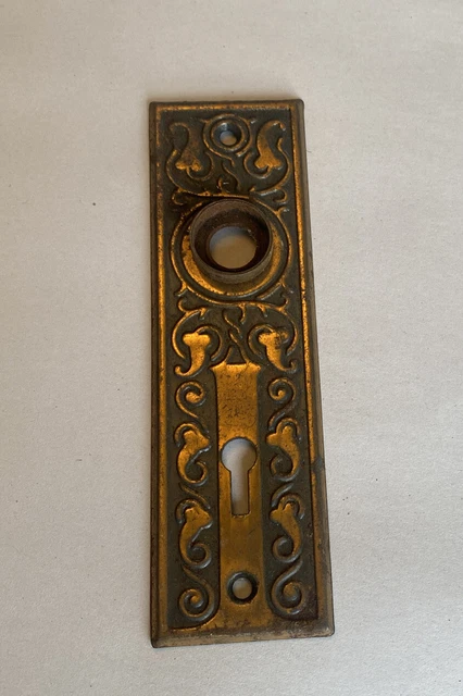 Antique Bronze Finish 5 1/2"  Door Plate Penn Magnolia Victorian Eastlake