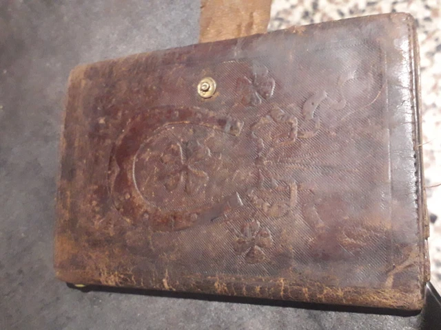 Portefeuille Ancien En Cuir De Chèvre - Marron - Vintage, Sans Marque - Occasion En Très Bon état