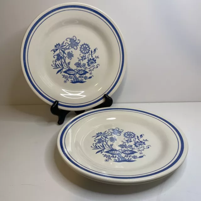 Vintage Oxford Blue Onion Dinner Plates  Made in Brazil 9 inch Set Of 3