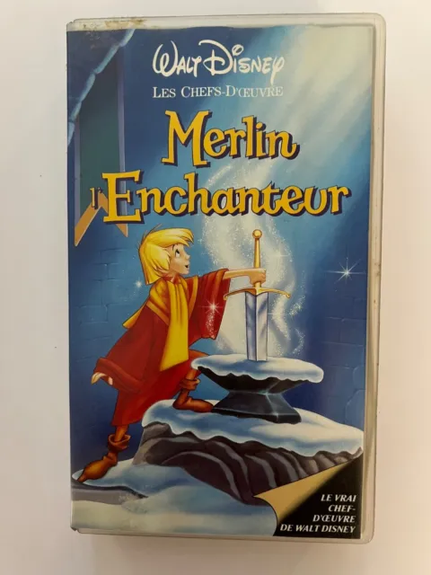 WALT DISNEY Vintage VHS Secam Cassette Vidéo K7 Originale MERLIN L’ENCHANTEUR