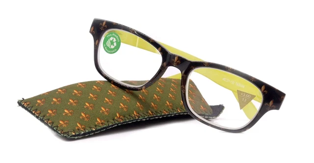 Lilly, (Premium) Reading Glasses (Fleur De Lis) +1 .. +3 Magnifying, Fashion Squ