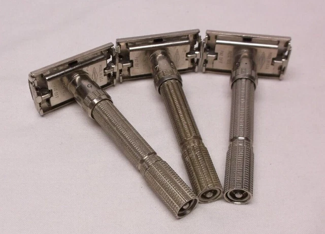 Group of 3 Adjustable Gillette Safety Razors