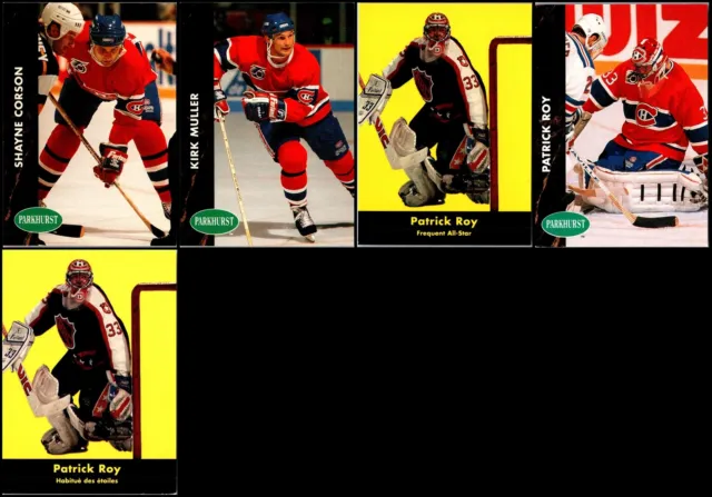 (5) 1991 Parkhurst  Montreal Canadiens Lot