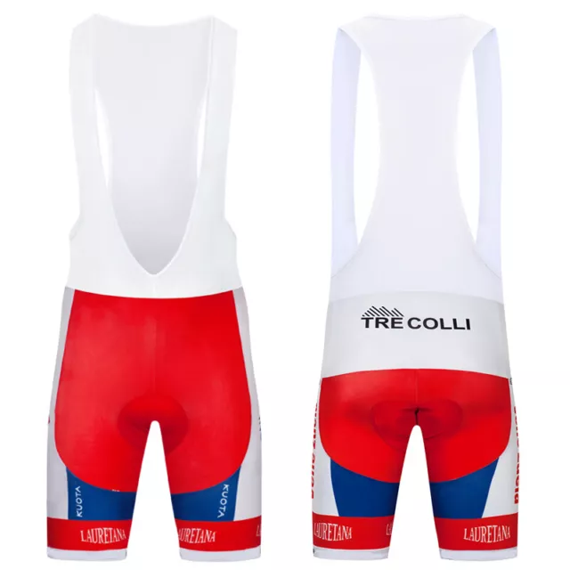 Men's Pro Padded Cycling Bib Shorts Red Bicycle Riding Race Brace Pants Tights