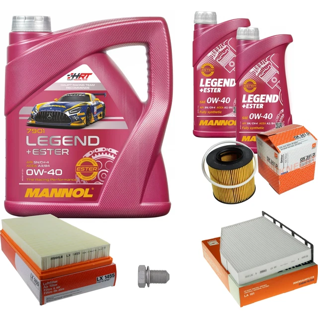 MAHLE Inspektionspaket 6 L MANNOL Legend+Ester 0W-40 für VW Touran 1.6 FSI Golf
