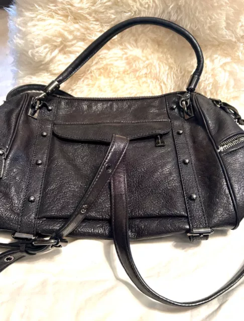 VTG*Very Nice* Rebecca Minkoff Black  Leather Large Shoulder/Crossbody Bag