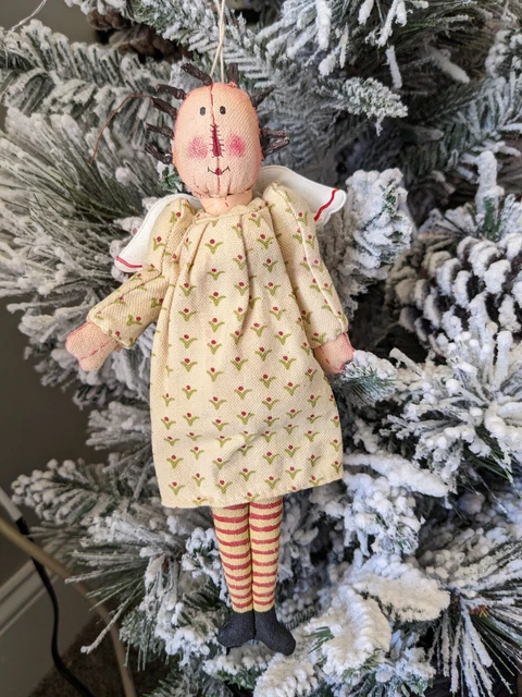 Mary Beth Baxter Christmas Rag Doll Ornament 9 inch Rustic Primitive Ornament
