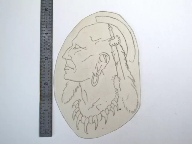 Plantilla de acetato de tatuaje de colección década de 1960 nativo americano Mohawk PC